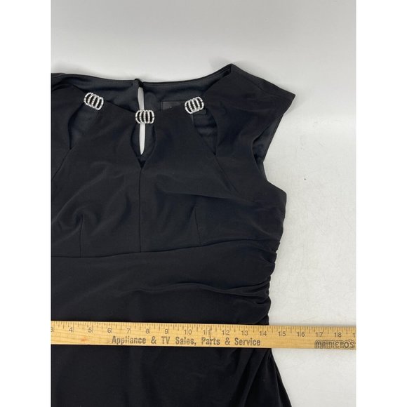 Scarlett Women's Black Sleeveless Cut Out Neck Party Cocktail Dress Size 8 - Picture 12 of 15